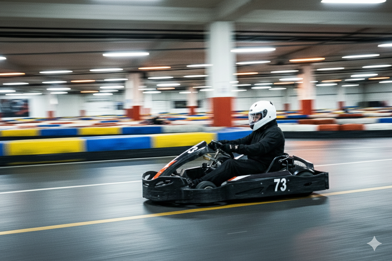 Indoor-Elektro-Kartbahn im ECO Kart Frankfurt
